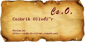 Csibrik Olivér névjegykártya