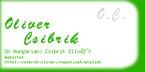 oliver csibrik business card